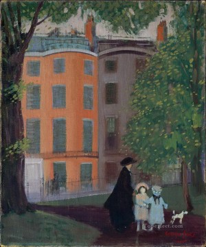 ジョージ・ラックス Painting - ボストンコモンからのビーコンストリートの眺め 1923年 ジョージ・ラックス